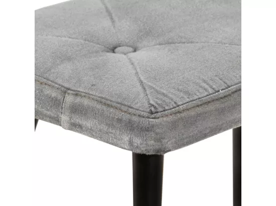 Chaise à oreilles avec repose-pied Gris vintage Toile
