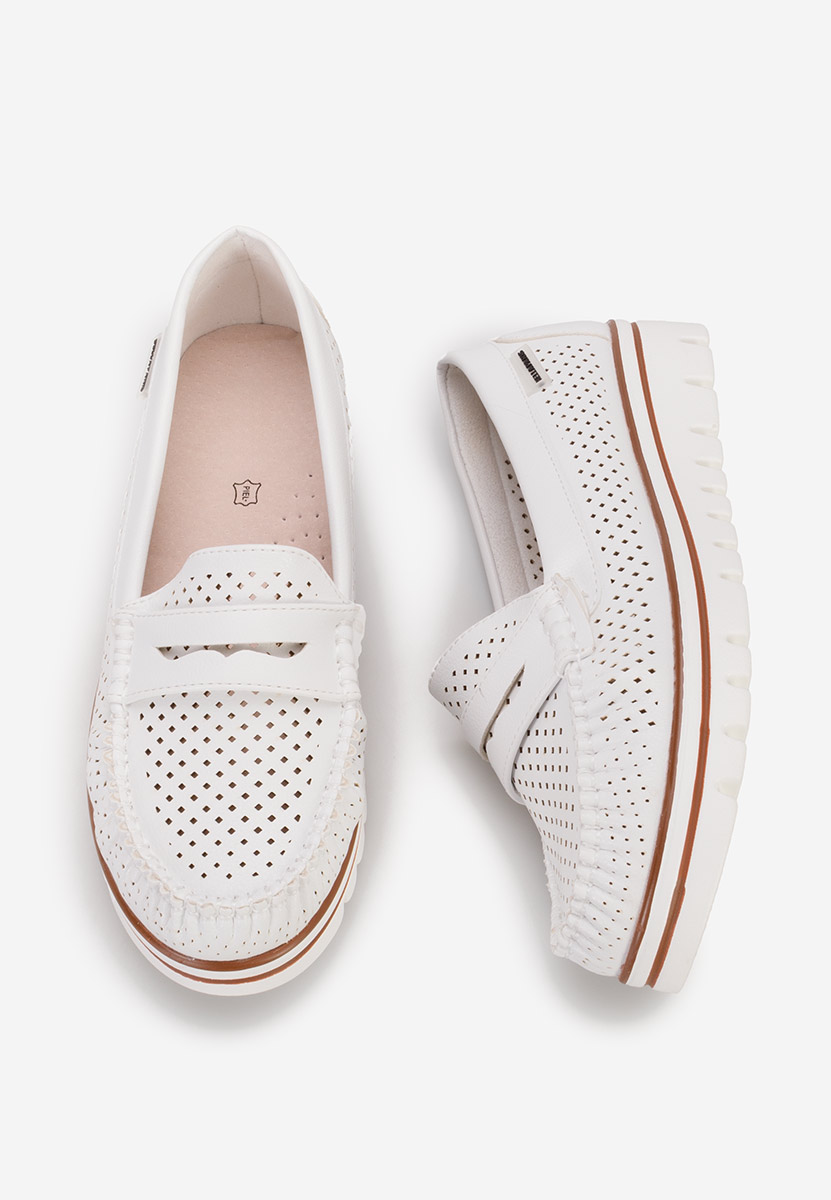 Mocassins femme blancs Manise