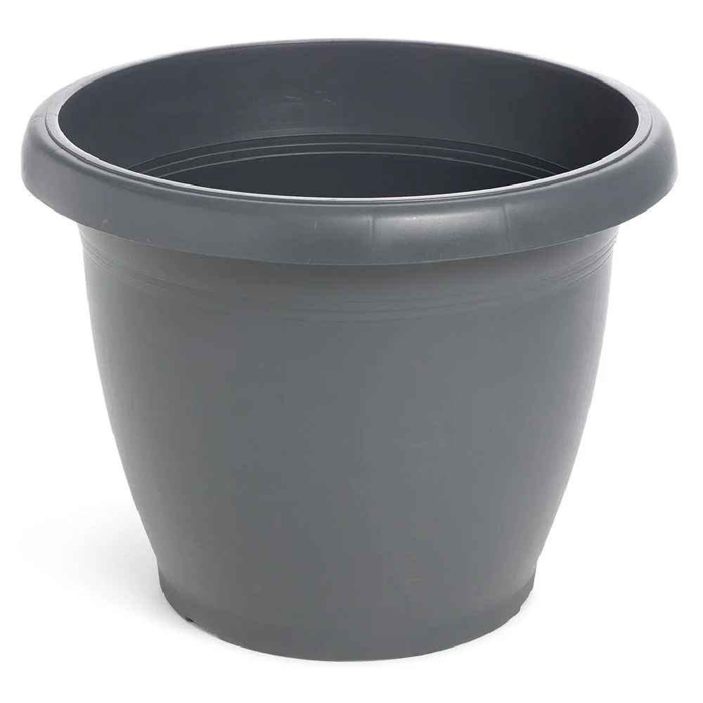 Cache pot rond Villa plastique gris 110L Ø68xH53cm
