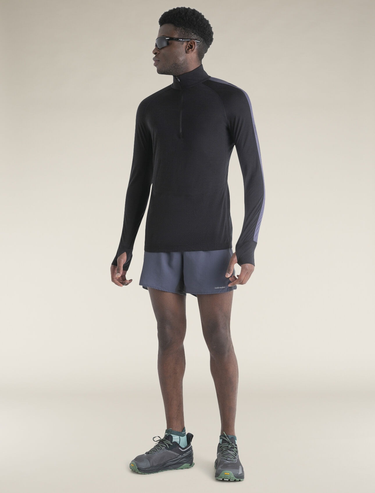 Merino 125 ZoneKnit LS Half Zip Herre Black/Graphite
