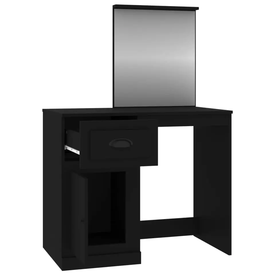 vidaXL - Kaptafel - Zwart - Bewerkt hout