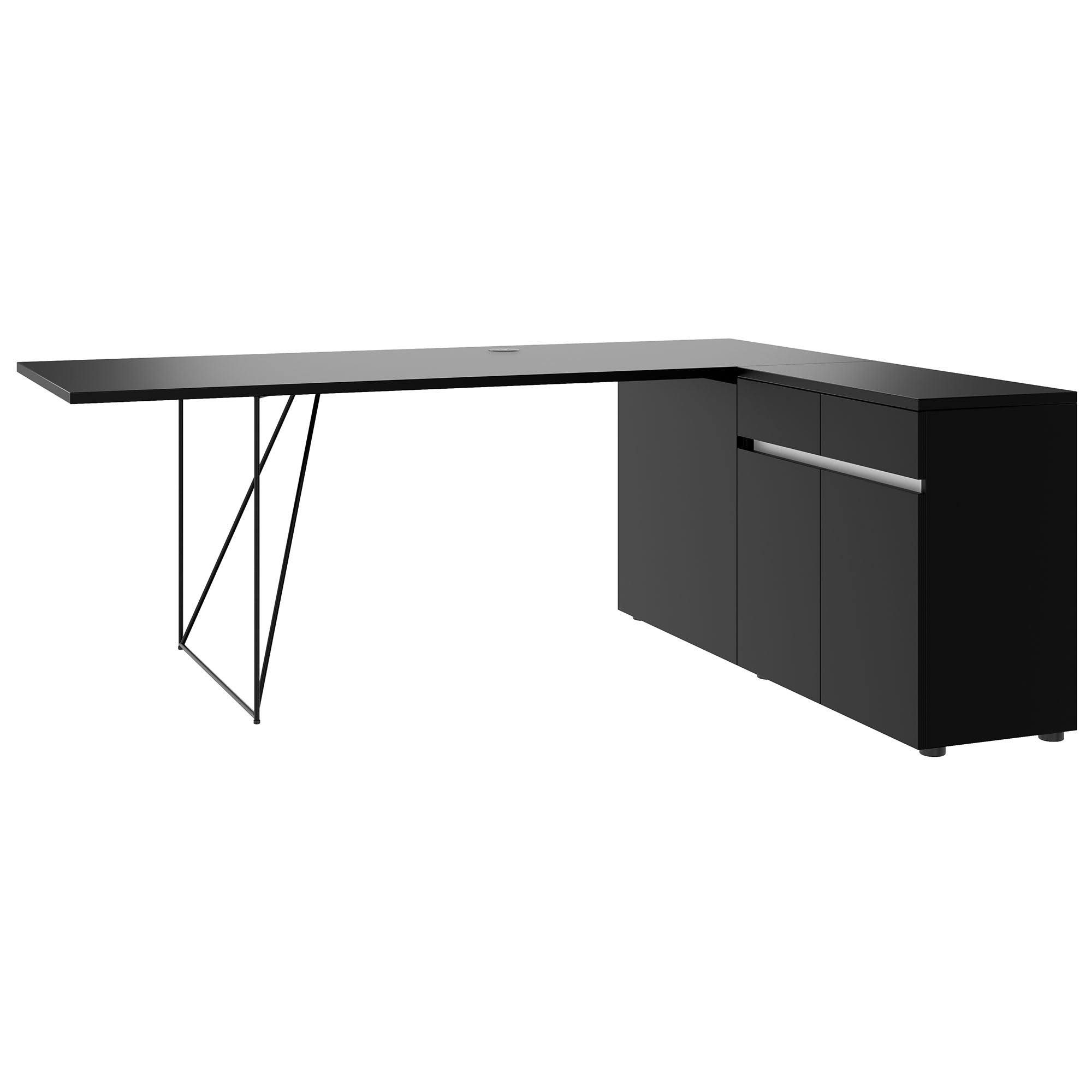 Schreibtisch mit Sideboard Air Melamin 160-200 cm