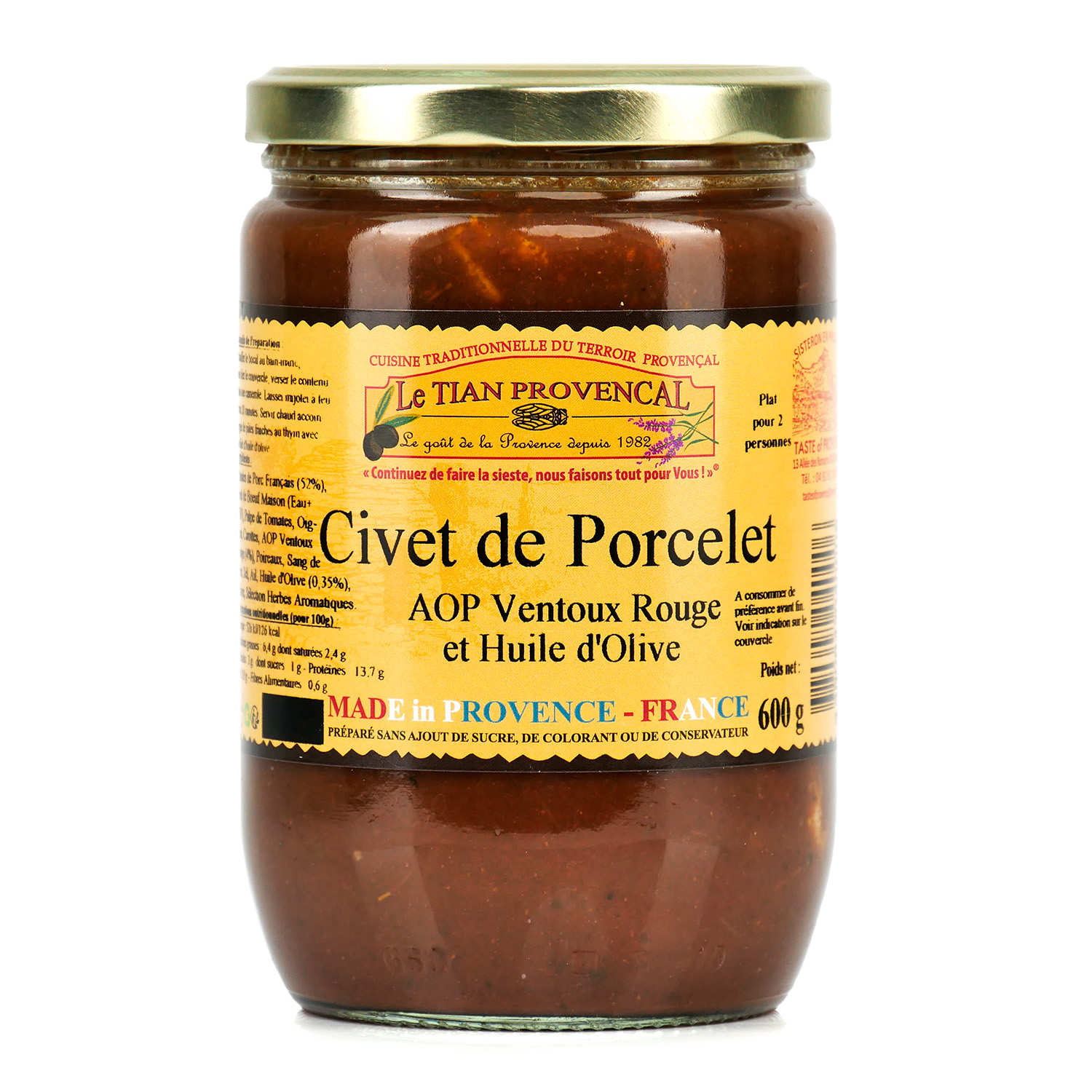 Civet de Porcelet VPF à l'AOC Côtes du Ventoux