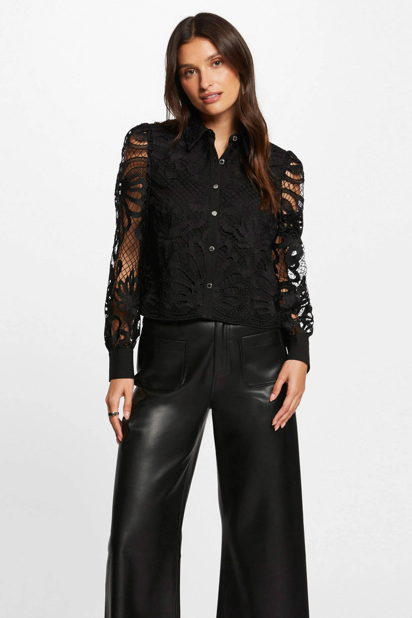 Morgan semi-transparante blouse zwart