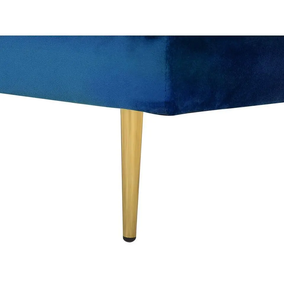 MIRAMAS - Chaise longue - Blauw - Linkerzijde - Fluweel