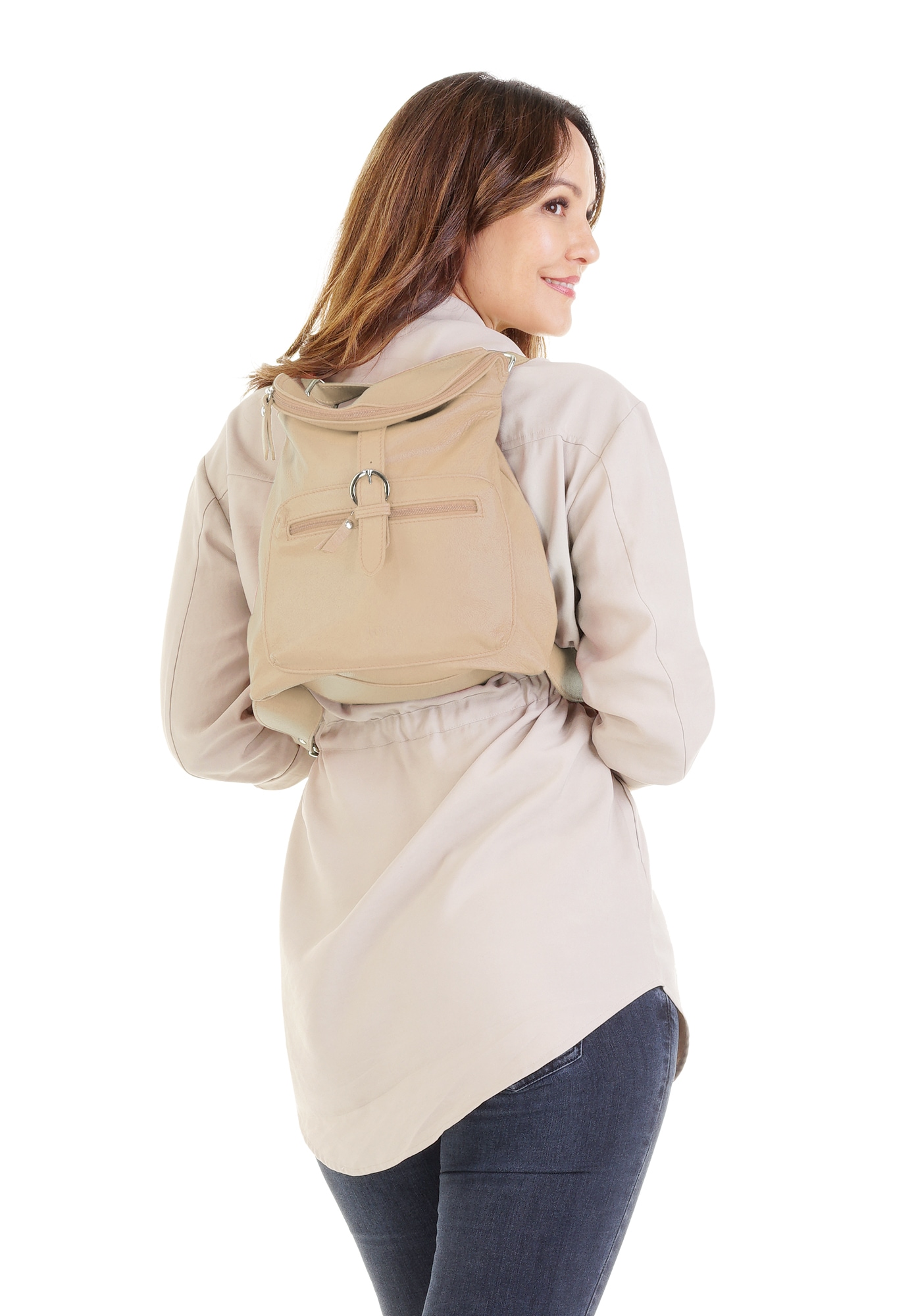 forty° Cityrucksack echt Leder, Made in Italy