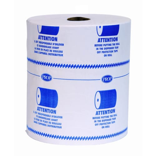 Essuie-mains rouleau blanc 2 plis 180m certifié Ecolabel sans embout PROP