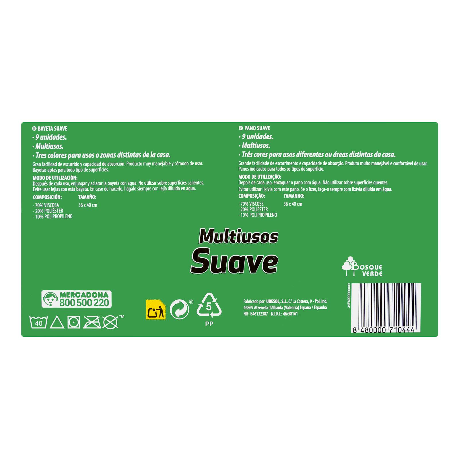 Chiffon doux multi-usages Vert Forêt