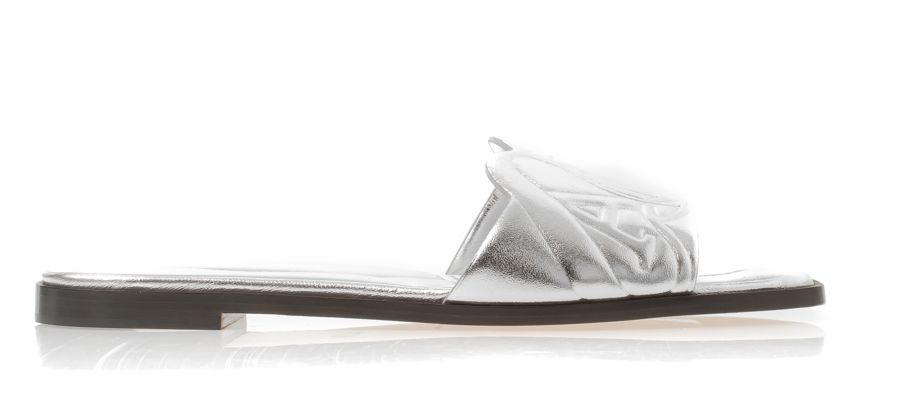 Alexander McQueen Laminated Leather Slides