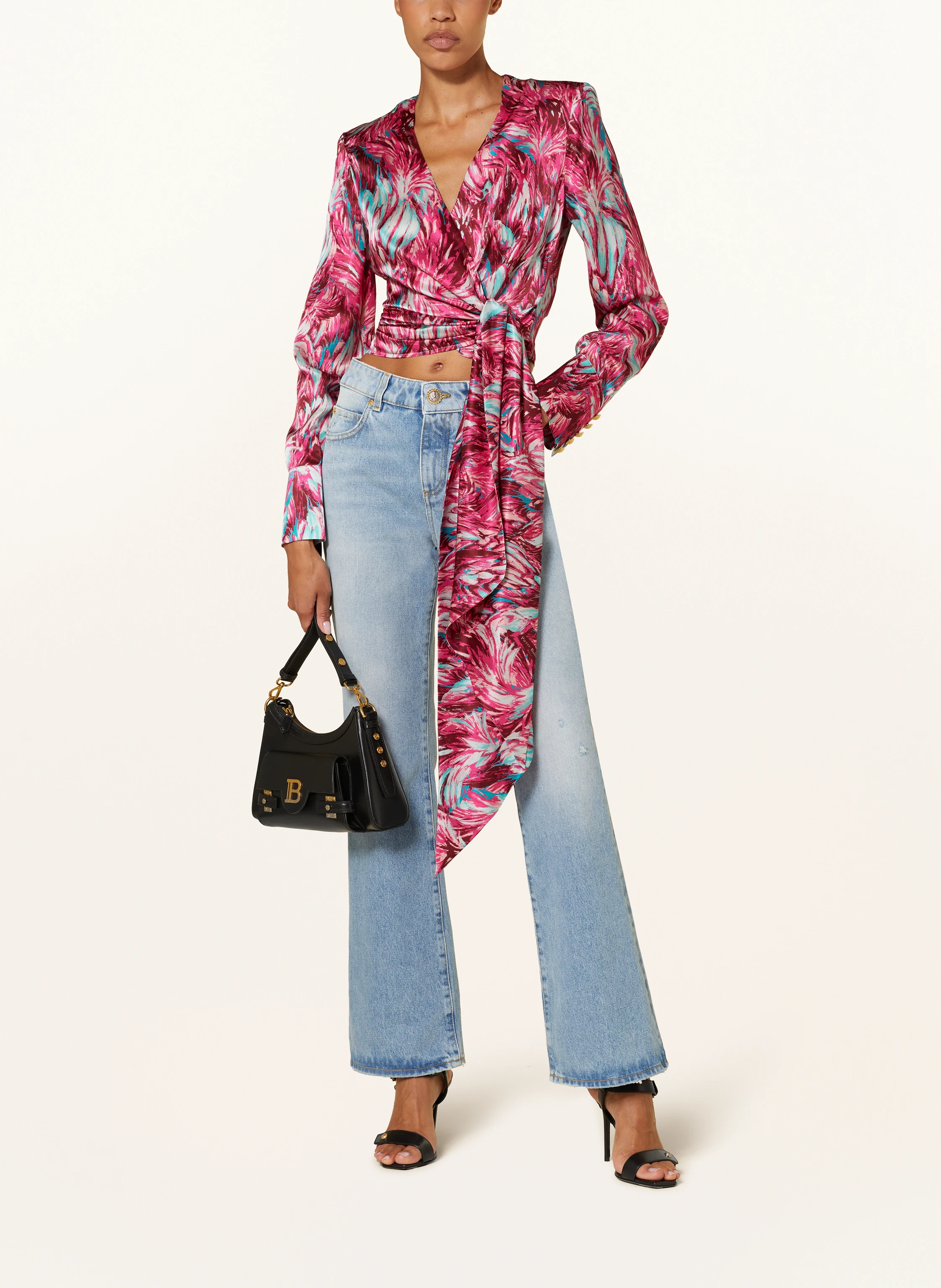 BALMAIN Wickelbluse aus Seide