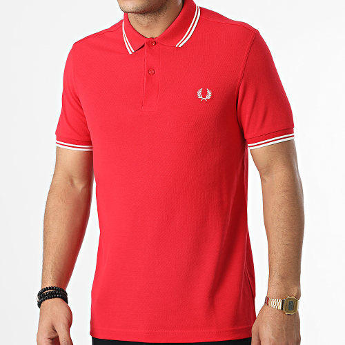 Polo Manches Courtes Twin Tipped M3600 Rouge Blanc