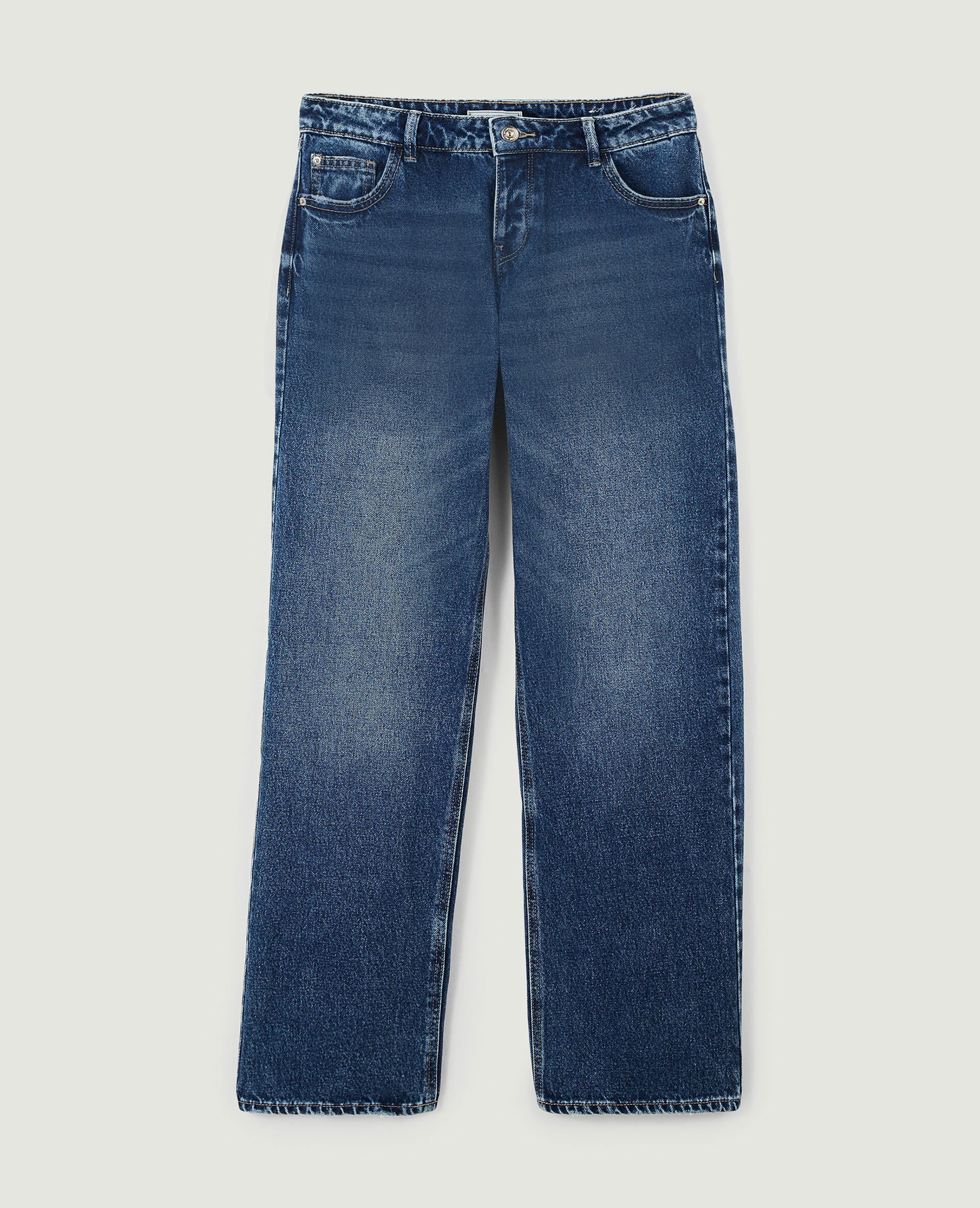 Jean wide taille haute - Bleu