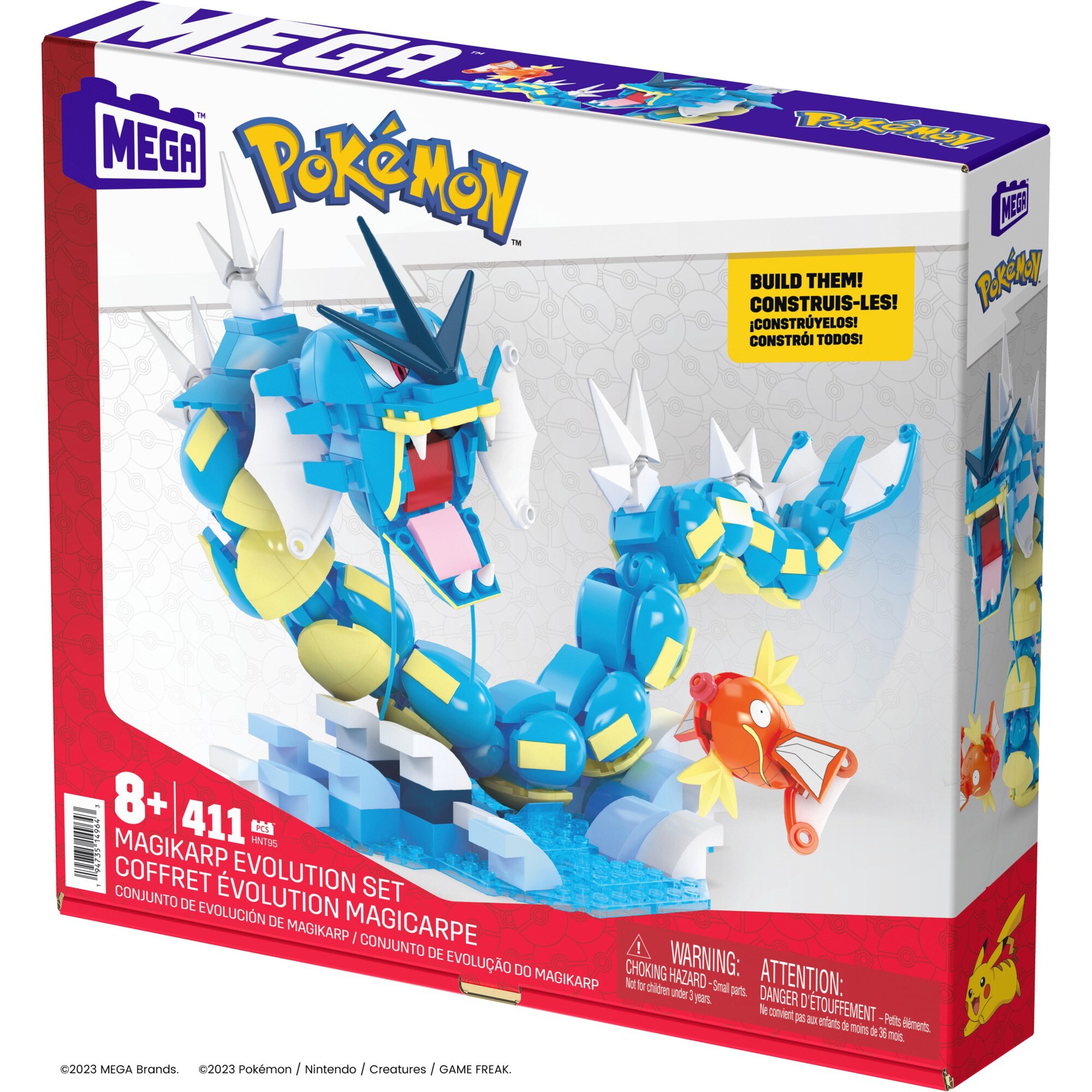 Mattel Konstruktionsspielzeug MEGA Pokémon Magikarp Evolution Set