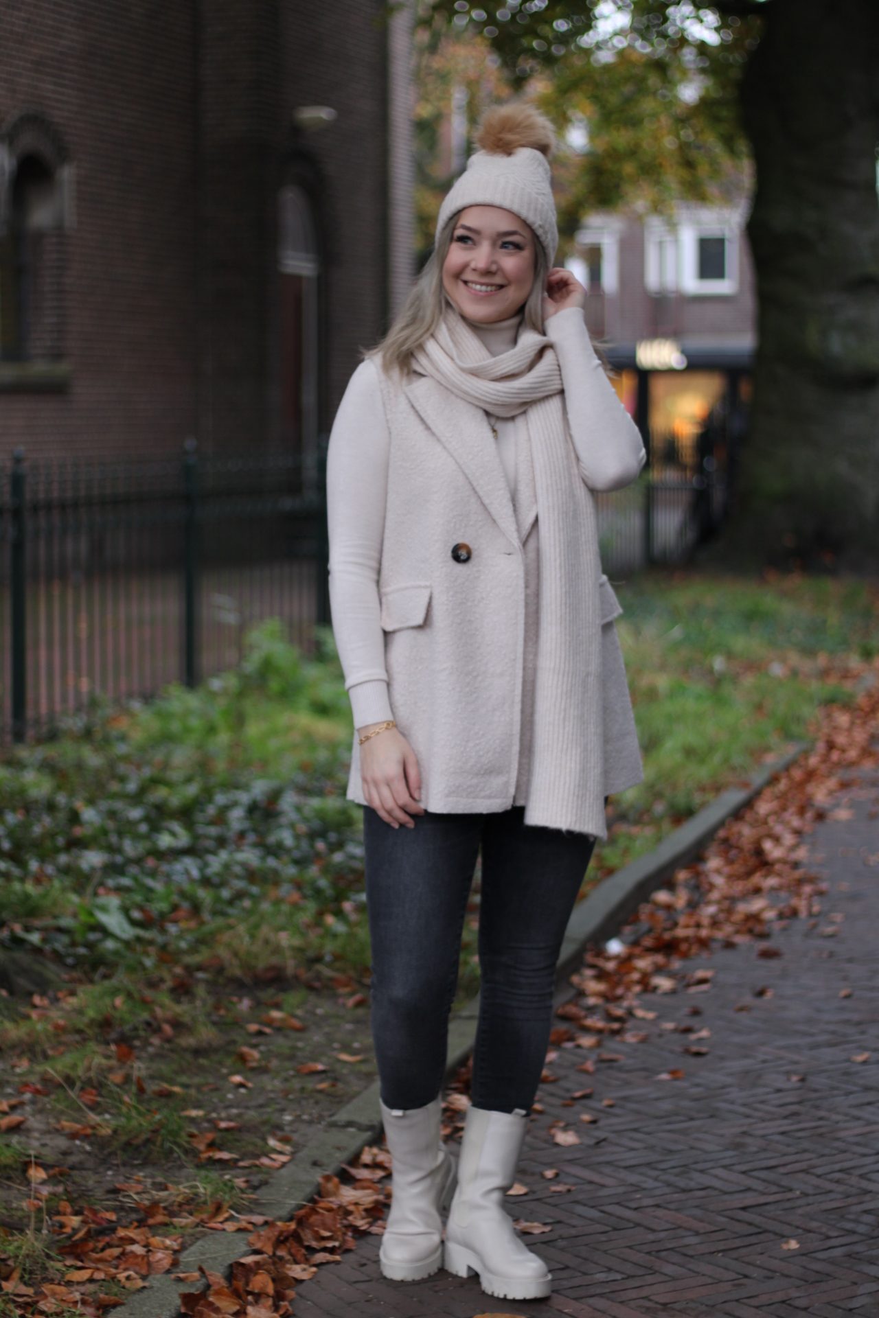 Boucle Gilet Half Lang - Beige