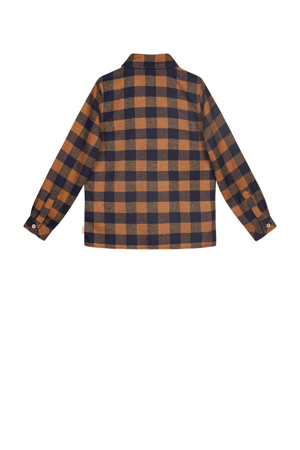 Moodstreet overshirt met ruitdessin bruin/donkerblauw