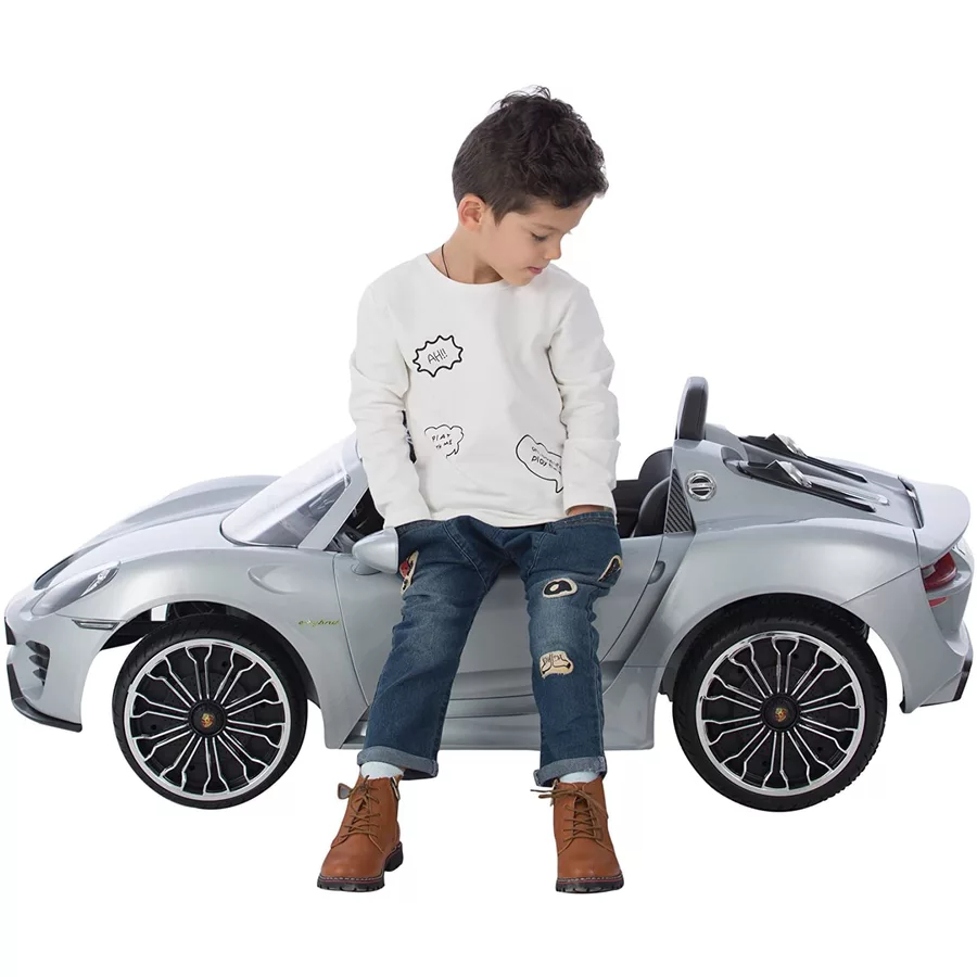 ROLLPLAY Premium Elektroauto Porsche 918 Spyder Silber Silber