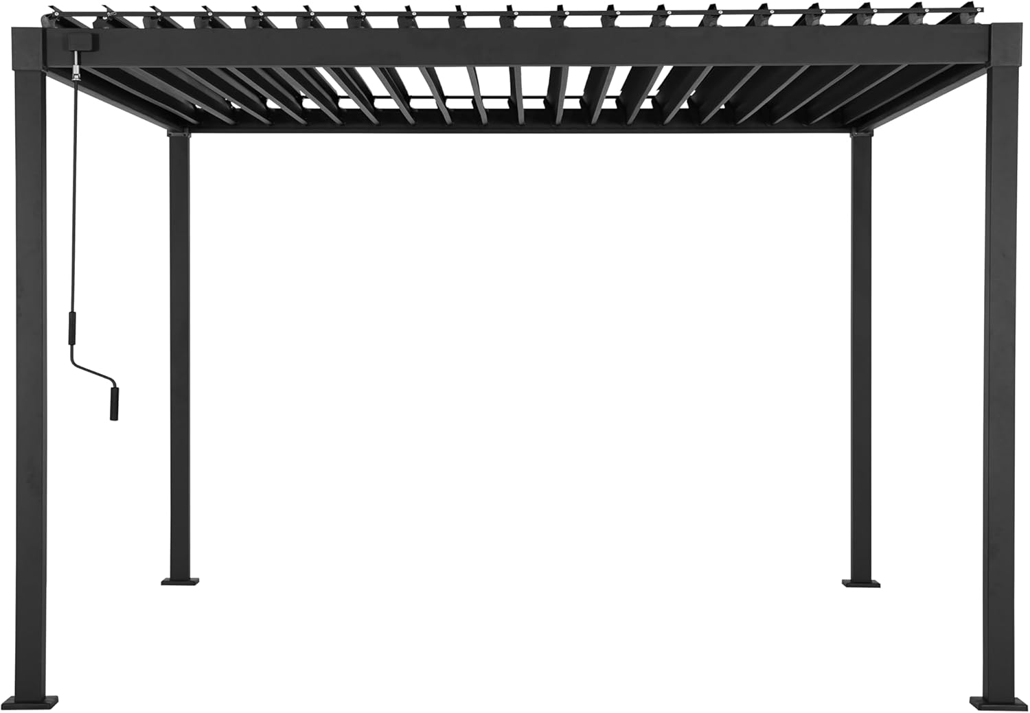 MIRADOR Pergola 80 Solid 3x4 m Stahl Anthrazit verstellbares Lamellendach Garten Terasse Pergola Winterfest Stabil Pavillion