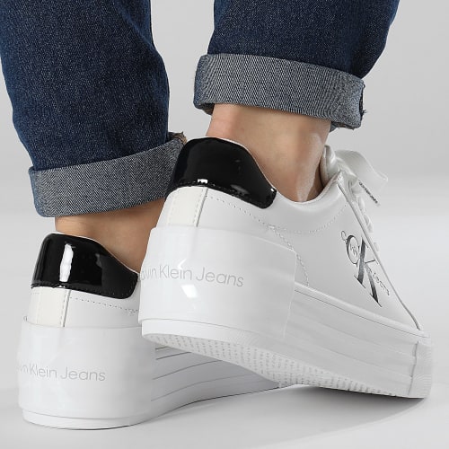 Baskets Femme Bold Vulcan Flatform Low Lace Leather 1294 Bright White Black