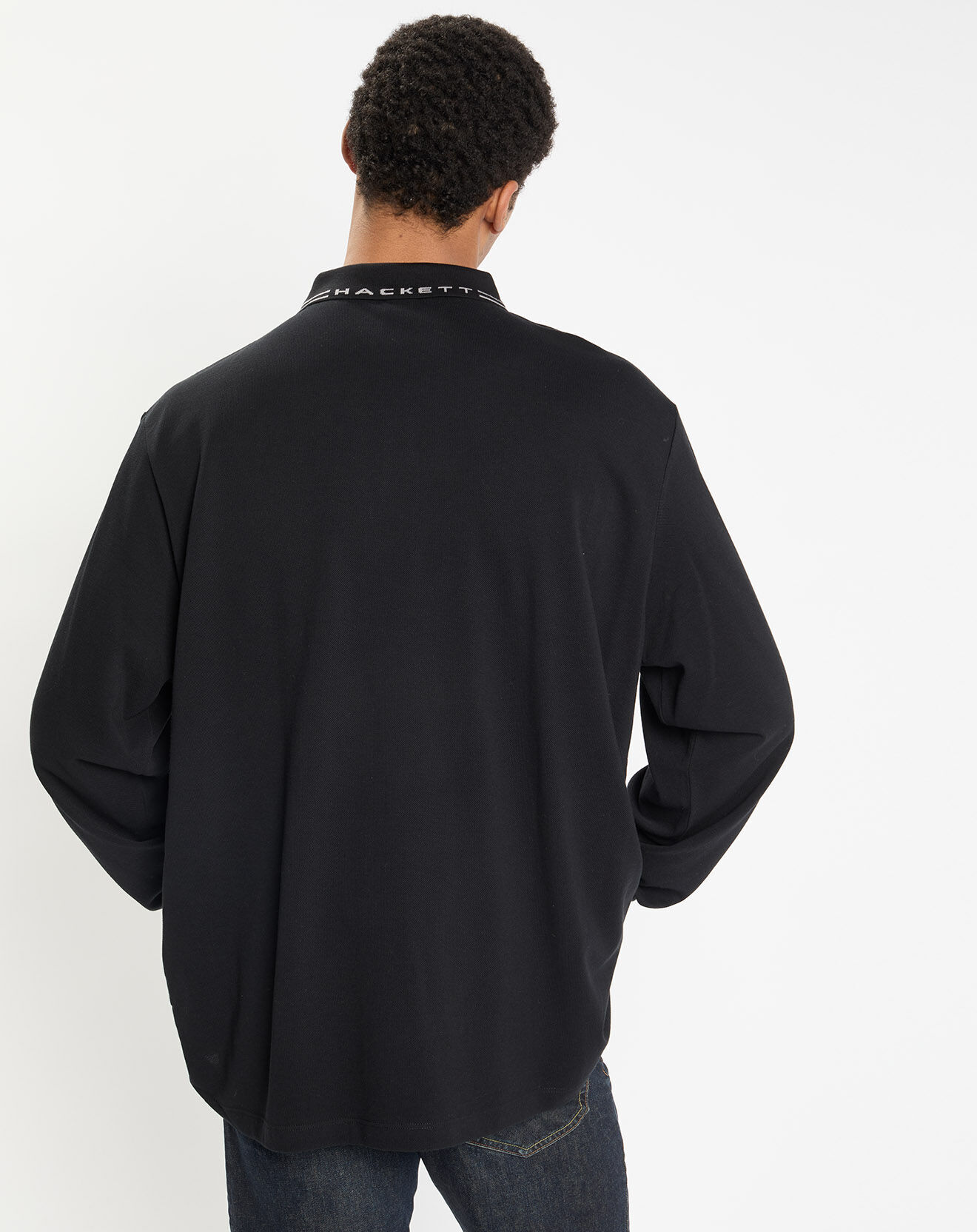 Hackett London Polo manches longues Aston Martin Racing noir
