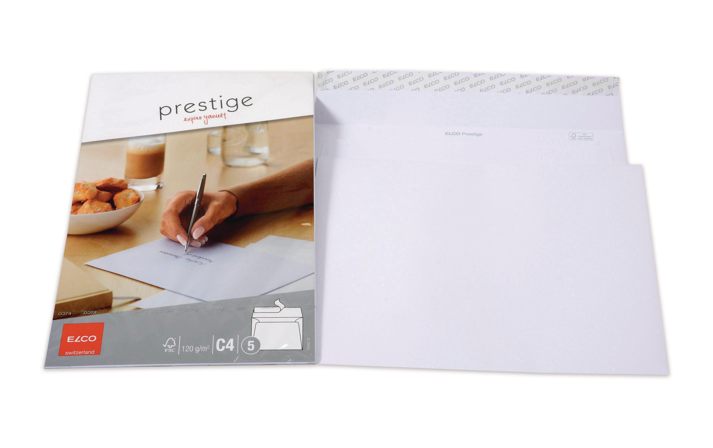 Couvert Prestige C4 ohne Fenster, 5 StückKuvert C4