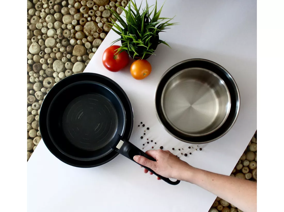 Menastyl - Poele Amovible Iris En Aluminium Et Induction 24 Cm