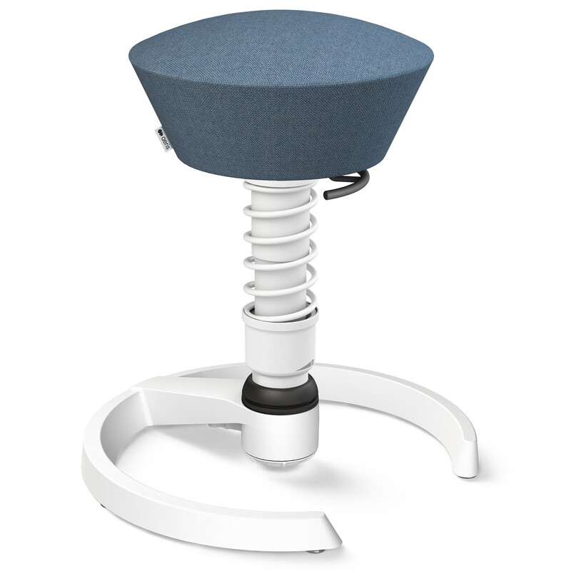 Aeris Swopper Bürohocker, Fussgestell weiss, blau