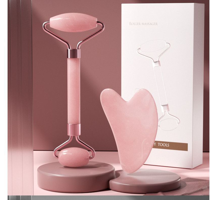 Fondes - Hars Gezichtsmassage Roller / Gua Sha Schraper / Set