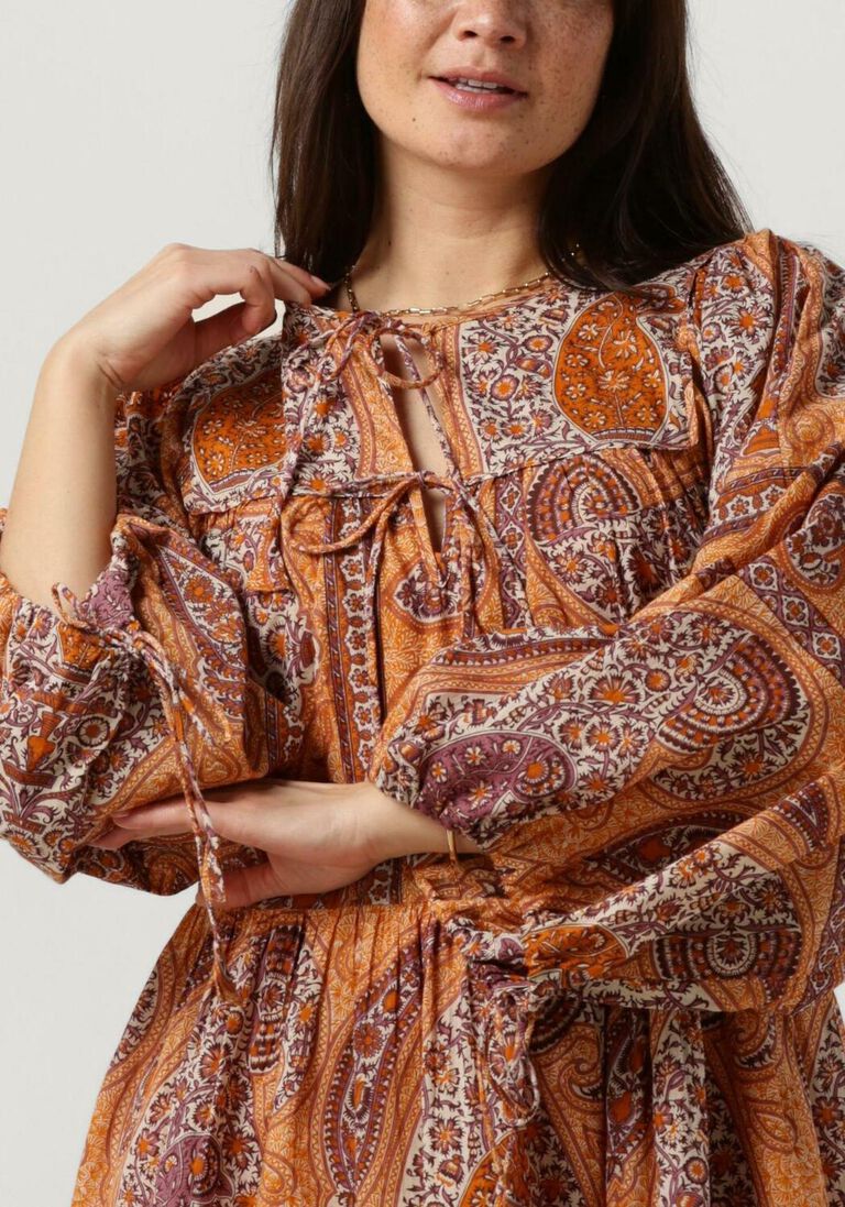 ANTIK BATIK oranje antik batik mini jurk tajar minidress