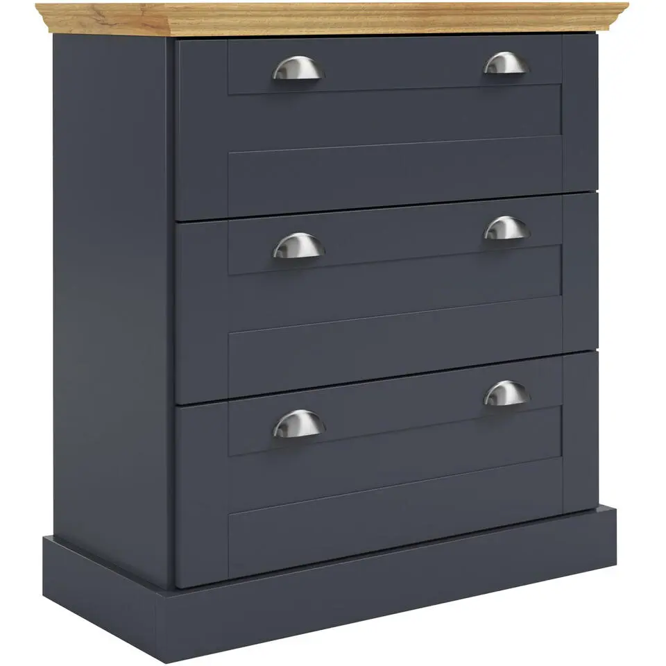 Motala - Commode met 3 laden en grijs hout effect