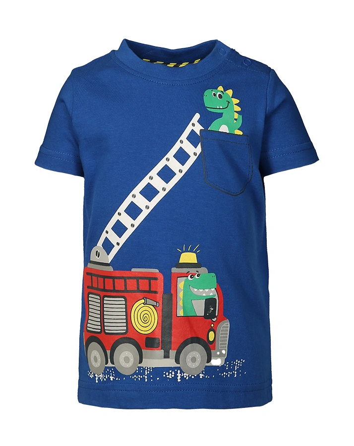 T-Shirt FEUERWEHR DINO mit Shorts in blau/dunkelblau