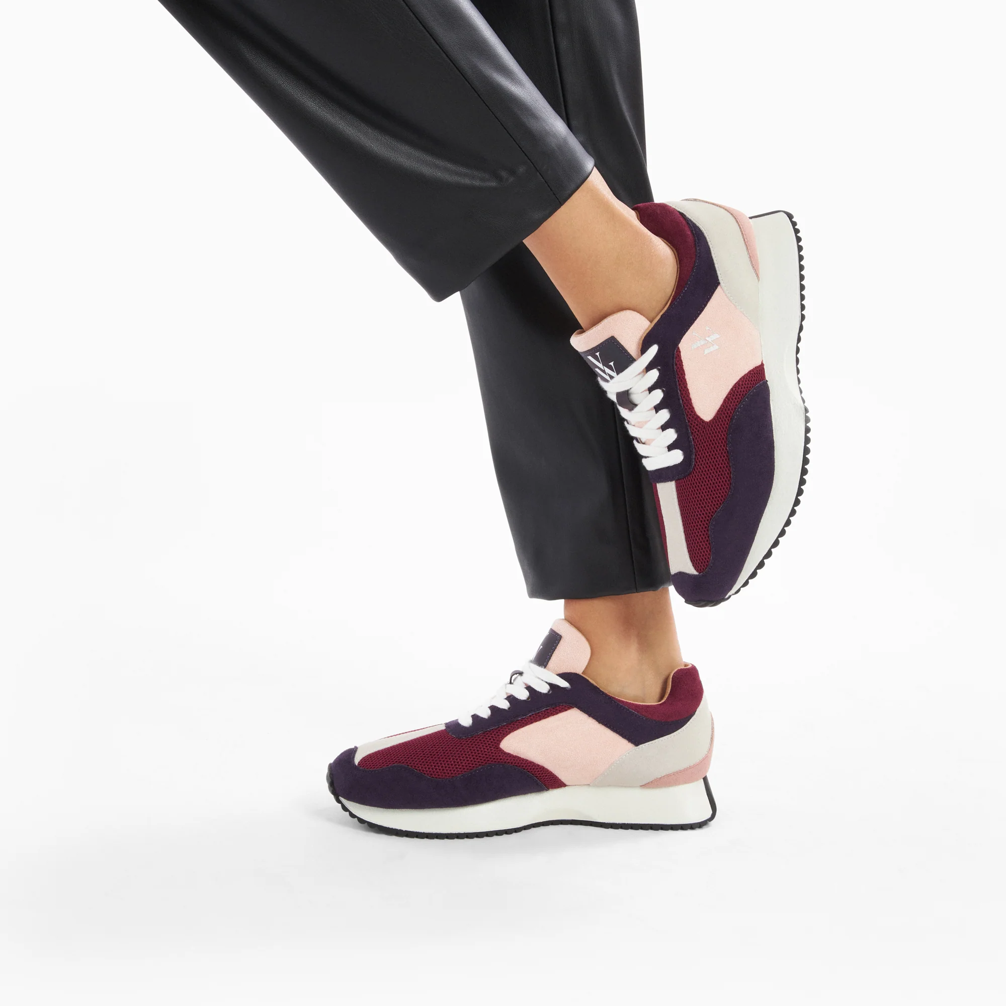 Sneakers-Baskets Solveig violet et prune à semelle running