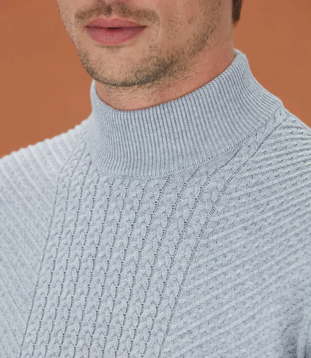 Pull à col mi-haut gris 
