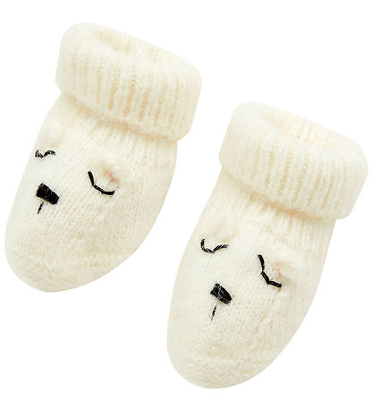 Bonton Krabbelschuhe - Strick - Teddy - Creme