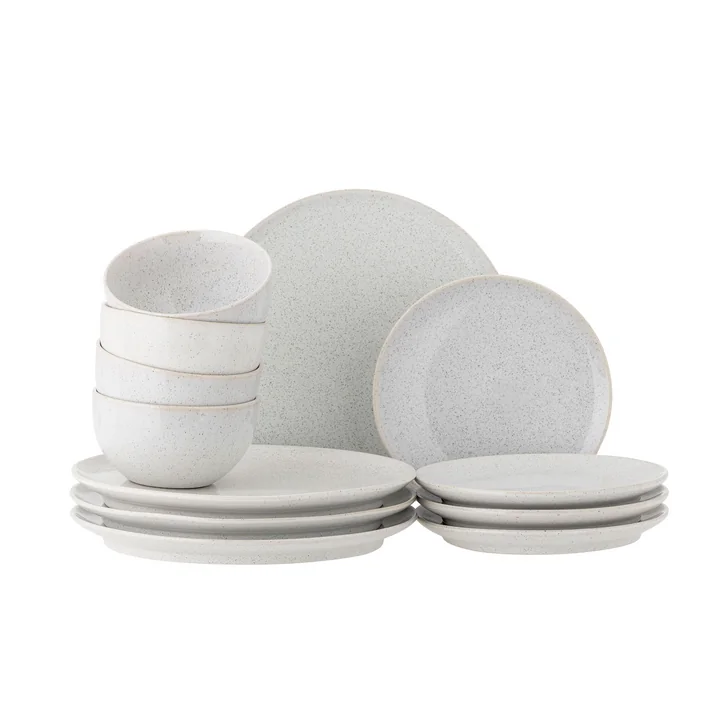 Bloomingville - Addison Geschirr Dinner-Set, weiss (12-tlg.)