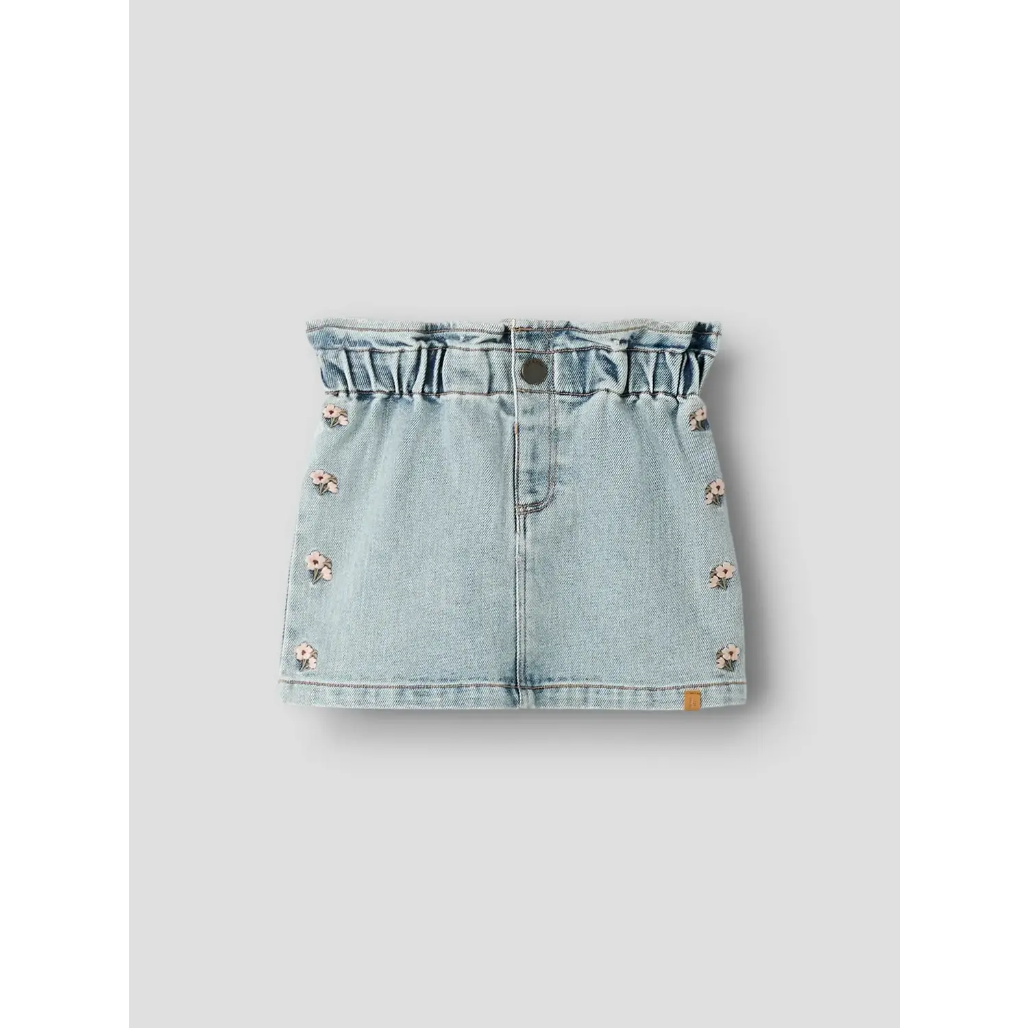 Lil ' Atelier | NMFDARLEE DOA DNM SKIRT 4499-SE LIL | Medium Blue Denim FLOWER EMB