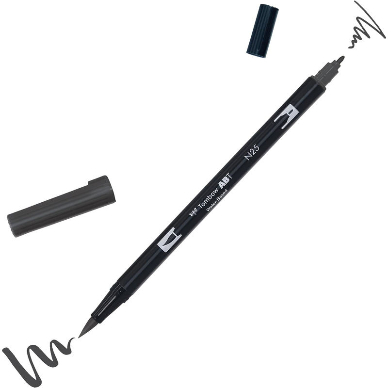 Tombow Pinselstift Dual Brush Pen ABT, N25 - lamp black