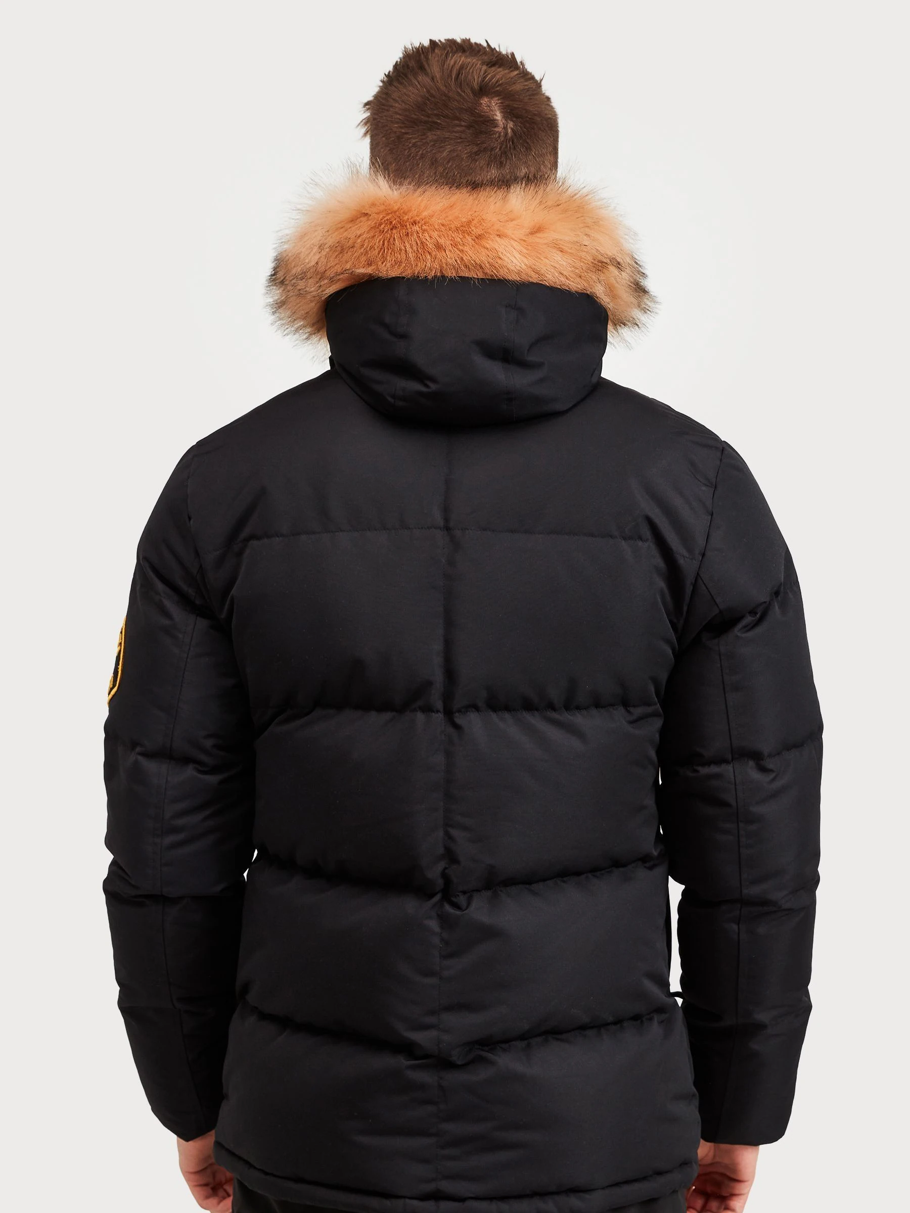 Zwart - Zavetti Canada Oshawa 2.0 voor heren Puffer parka-jas met afneembare imitatiebontkraag