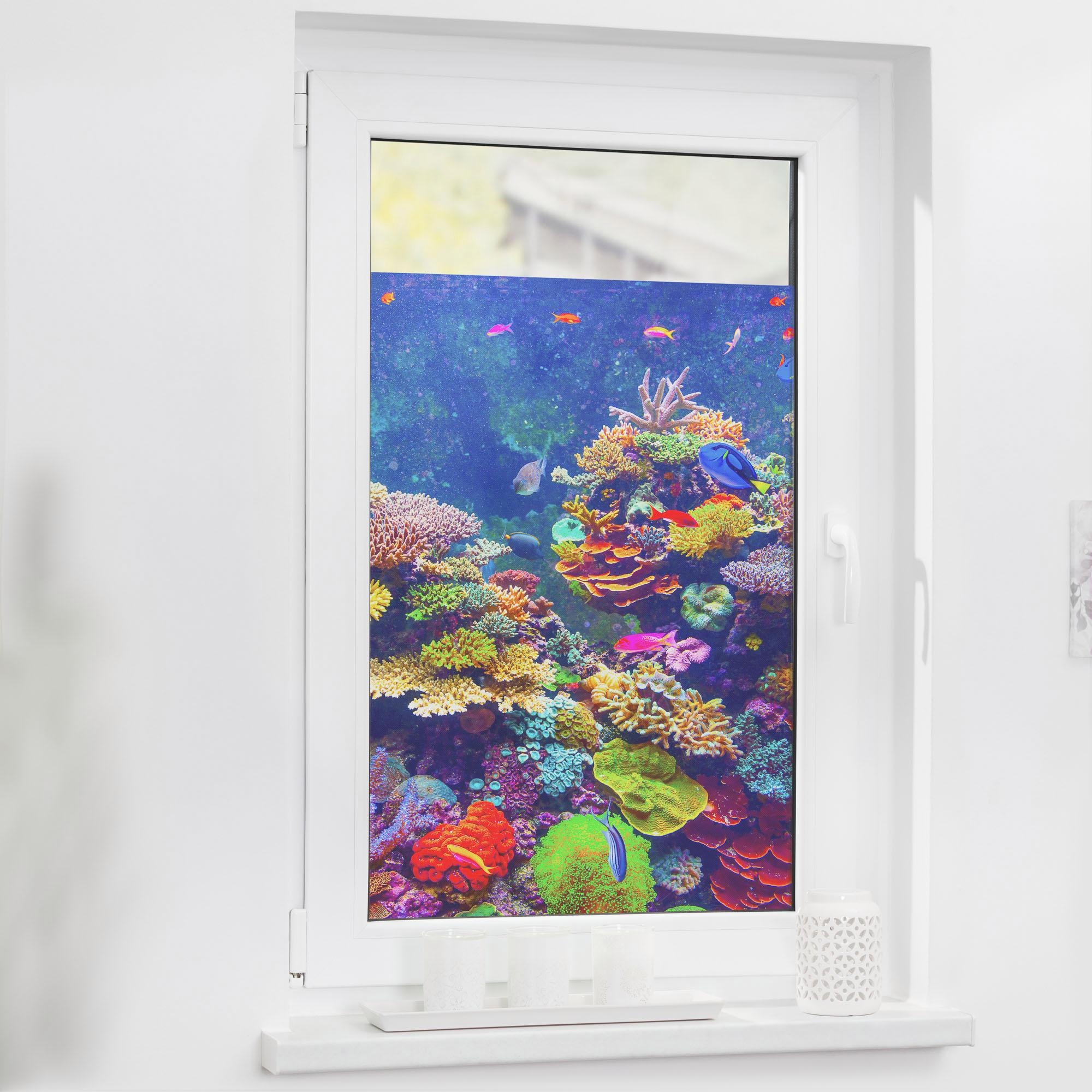 LICHTBLICK ORIGINAL Fensterfolie »Aquarium« 1 Stk. blickdicht strukturiert Klebepunkte selbstklebend, Sichtschutz