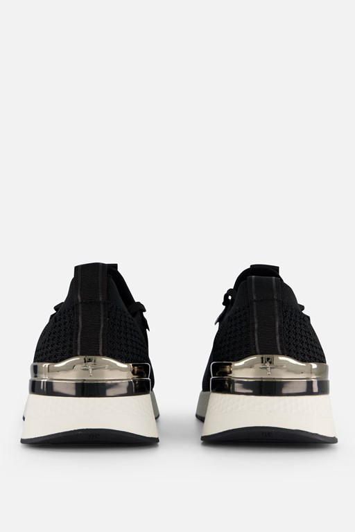 Tamaris Gold Comb Sneakers zwart Textiel