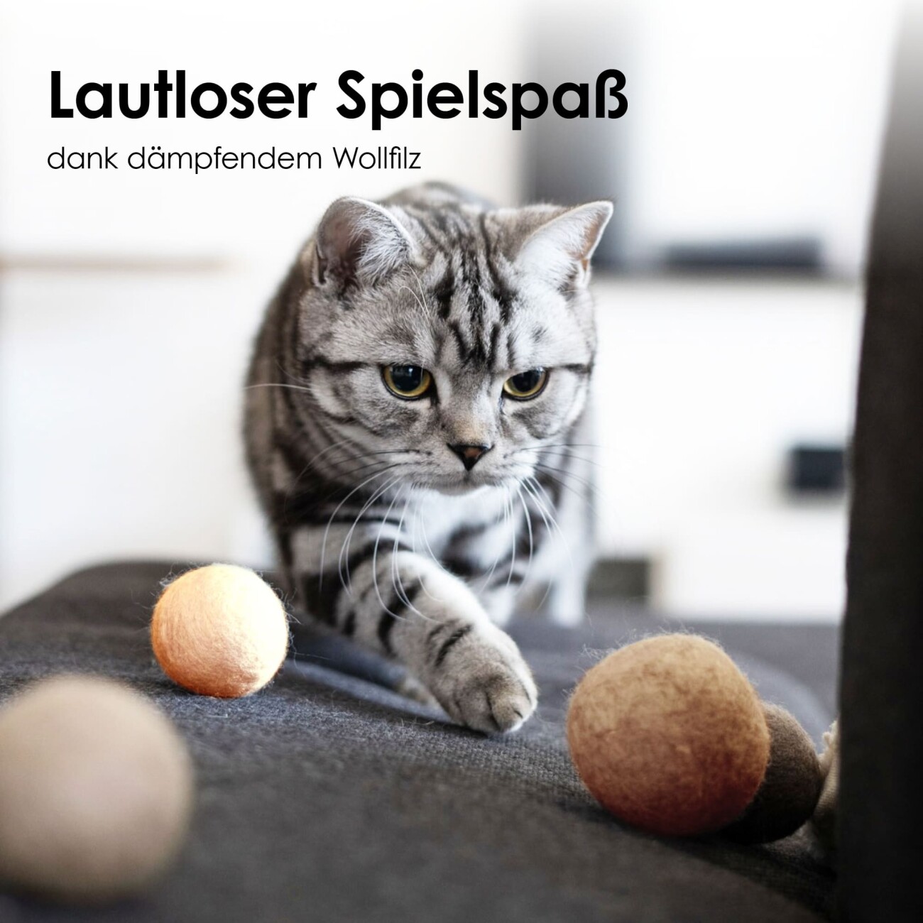 LucyBalu PEACH FUZZ Katzen Filzbälle