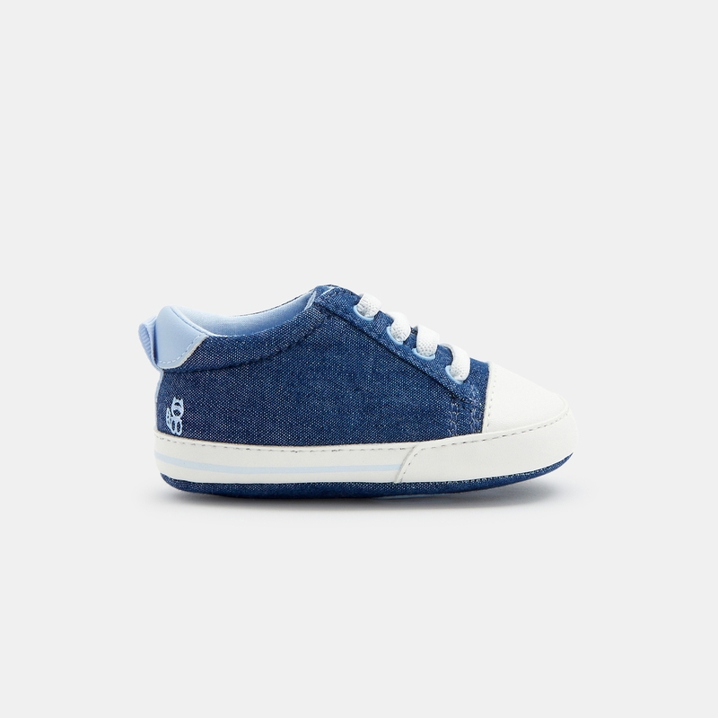 Basket montante effet denim bleues naissance