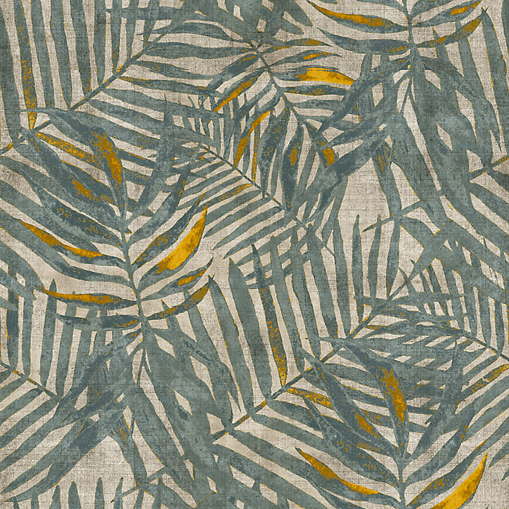 Papier peint Vinyle Intissé GoodHome Perod beige et sarcelle