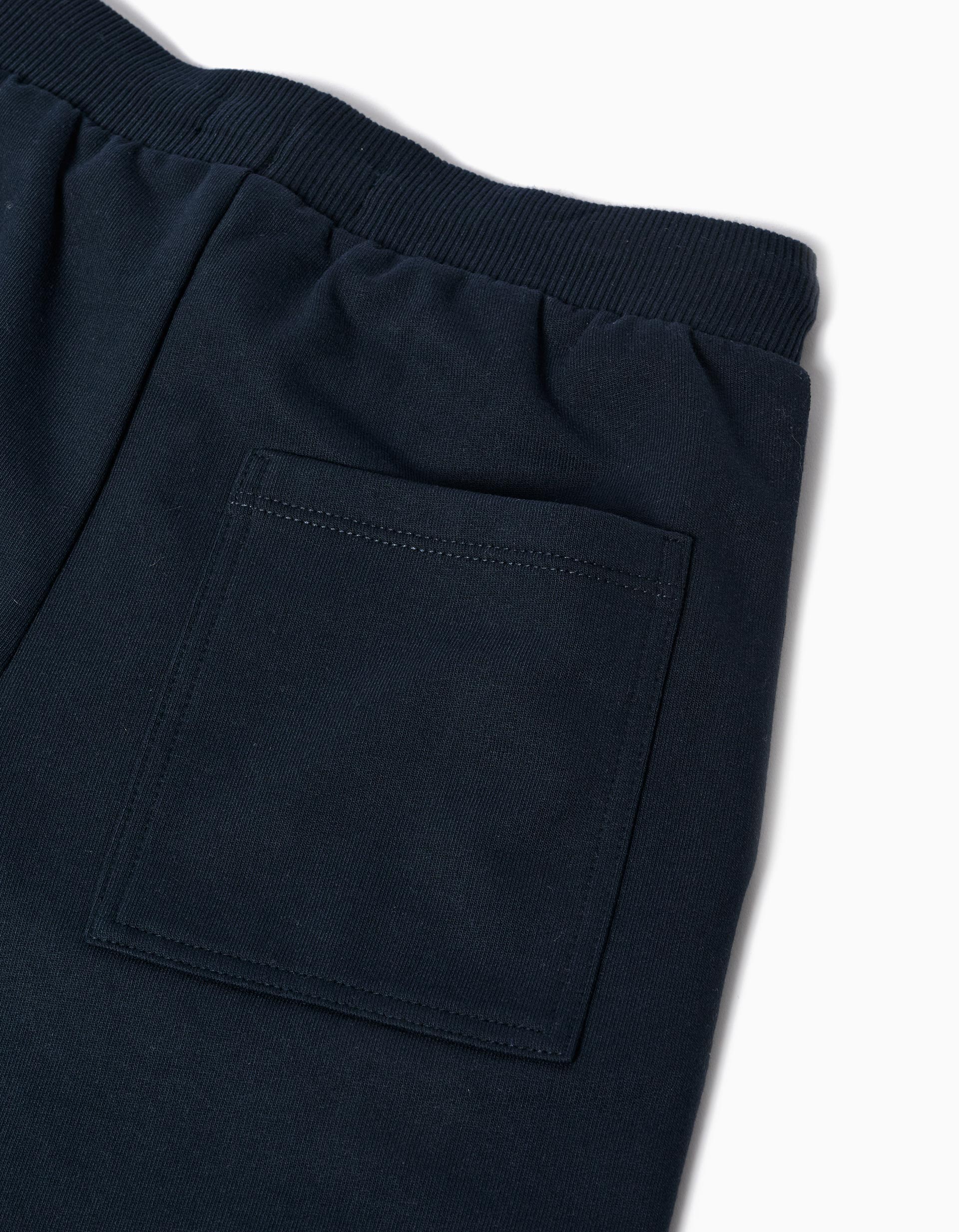 Calções Fleece, Menino, Azul Escuro