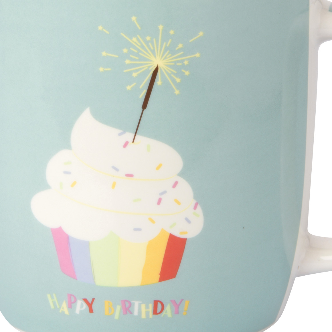 My Home Tasse mit Happy Birthday-Schriftzug hellblau