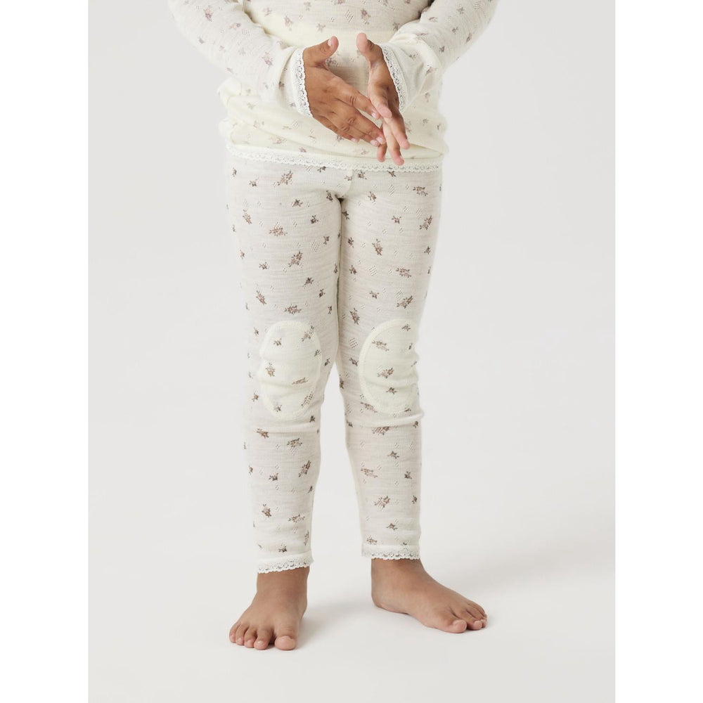 Køb Name It Snow White Small Flowers Nmfwang Uld Needle Leggings Noos