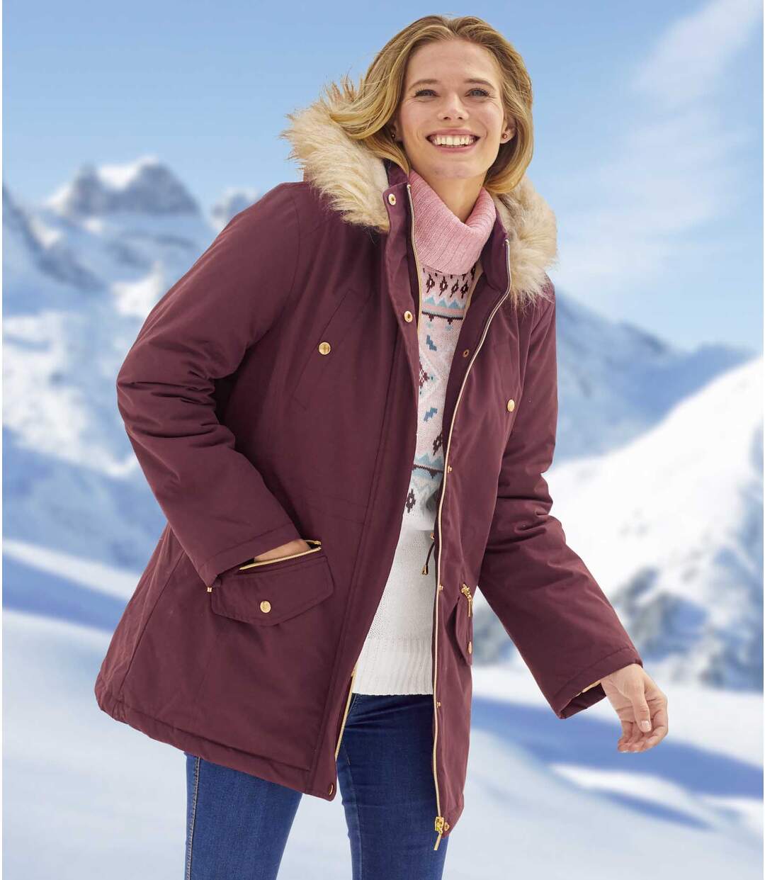 Parka à Capuche Fausse Fourrure Atlas for Women