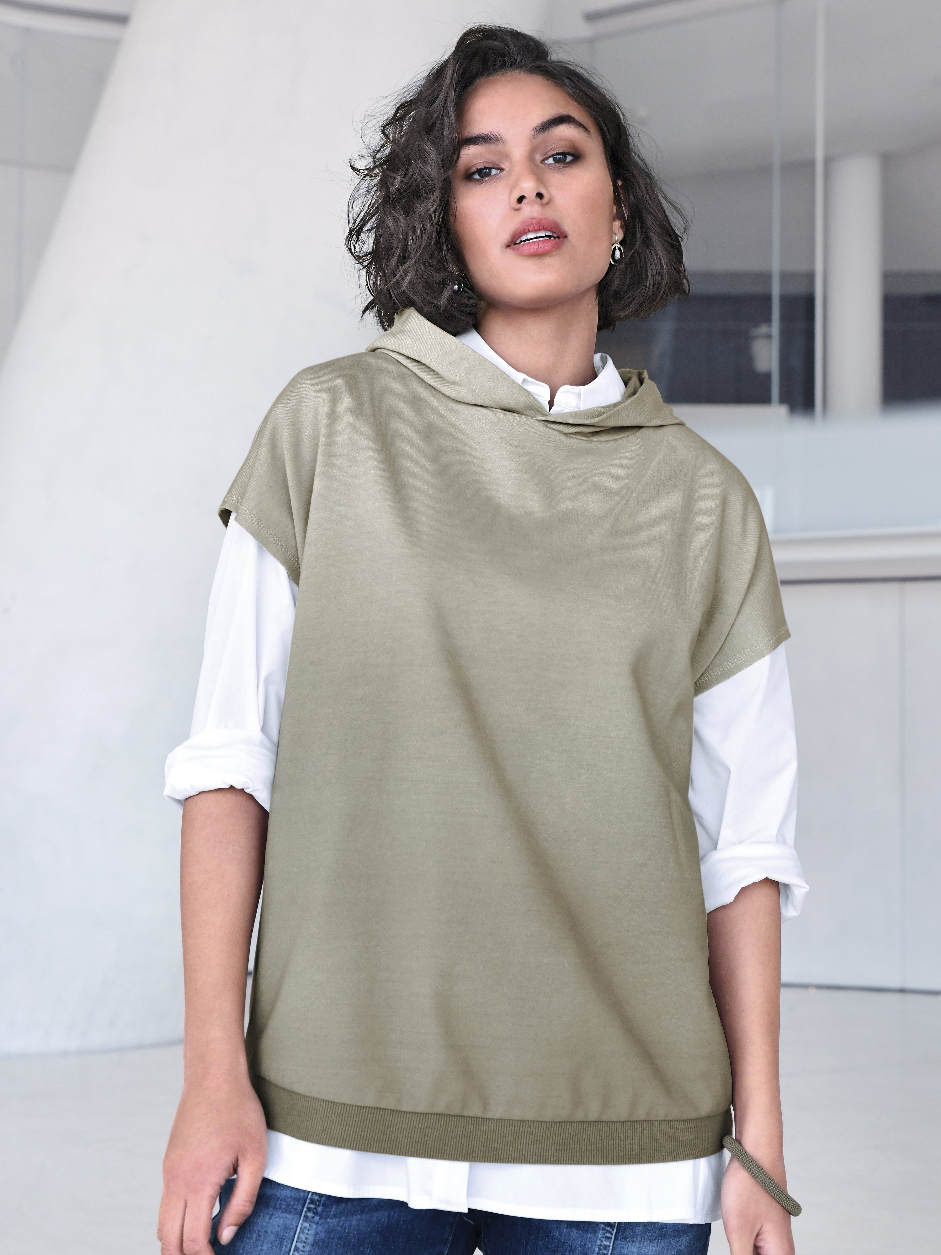 Hoodie-Sweatshirt mit überschnittener Schulter