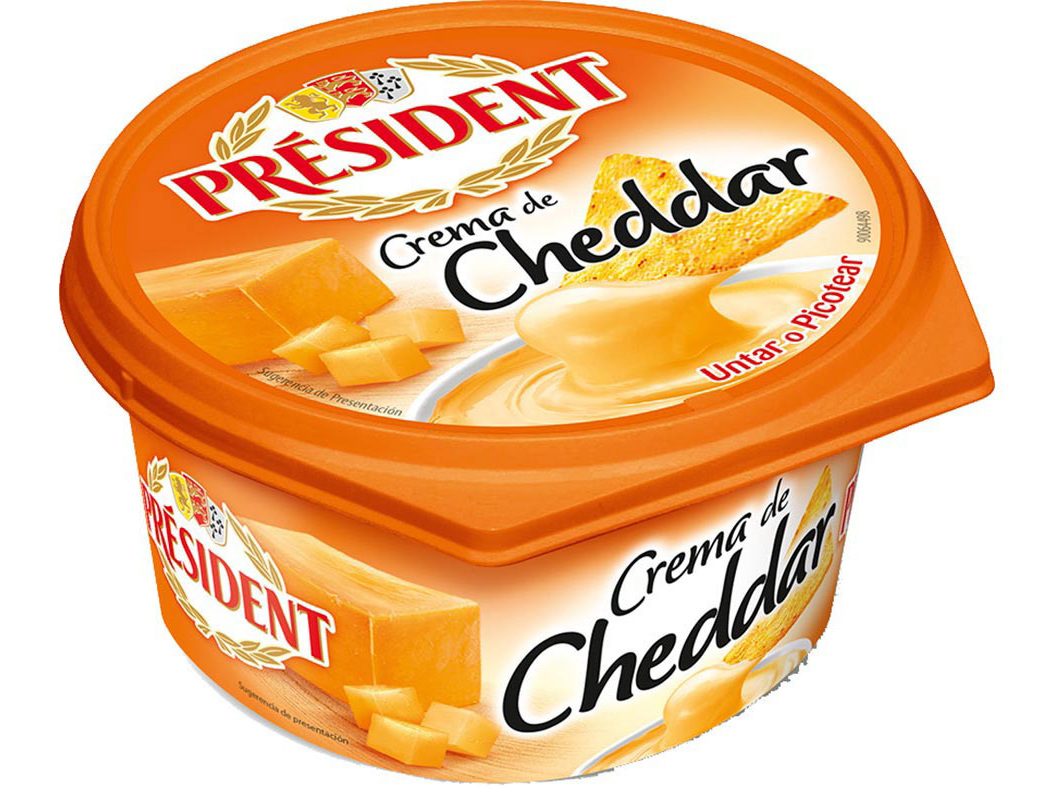 QUEIJO CREME DE CHEDDAR PRESIDENT 125G