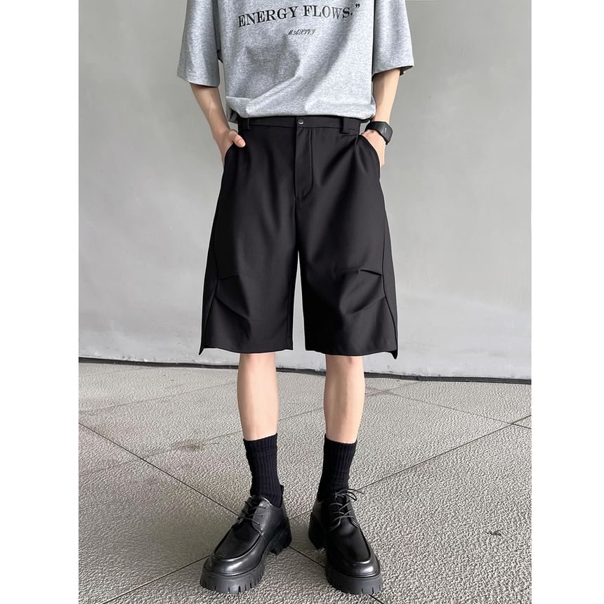 Breeson - Mid Rise Plain Gerimpelde Wijde Broek