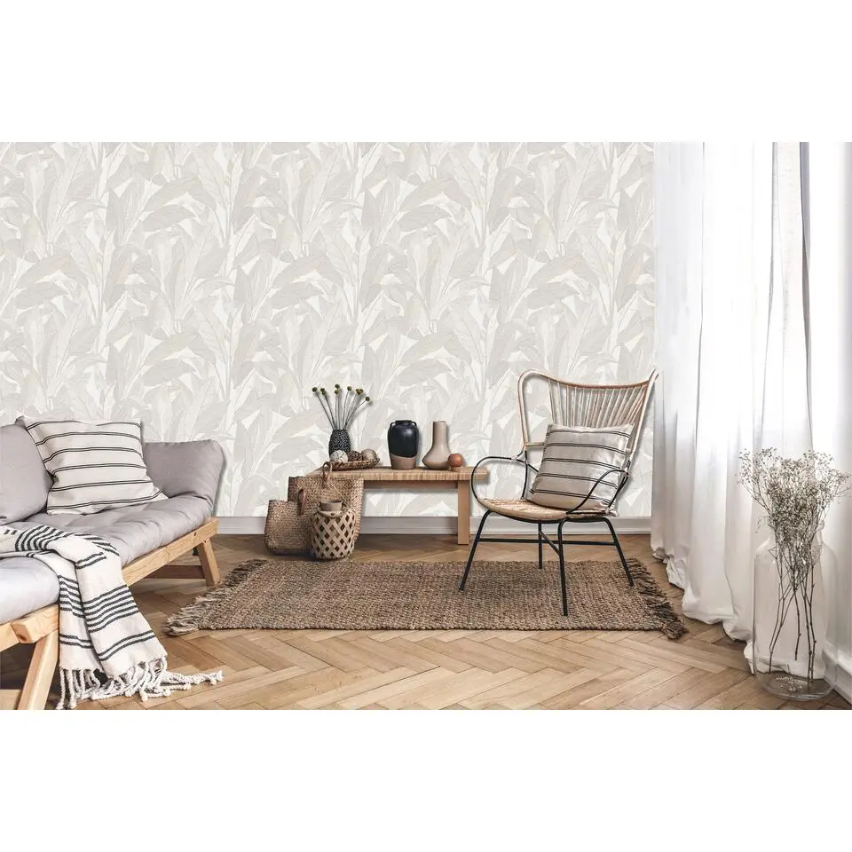 Dutch Wallcoverings Vliesbehang Renaissance leaves - wit - 10,05m x 53cm